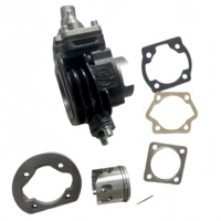 Kit Blok Silinder 2 Tak V80 V100 Katup Reed Performa Tinggi Dengan Diameter Luar 19mm Intake untuk Kit Mesin Sepeda Gas