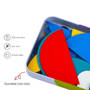 Blocs de puzzle en bois pour enfants de 3 + 60 ans, Design de cartes, Coordination œil-main - Product Image 5
