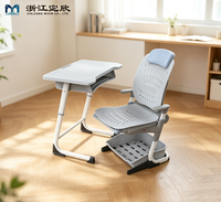 Ensemble de mobilier scolaire : Bureau et chaise pour étudiant, réglables en hauteur, table d'étude pour enfants avec panier de rangement, bureau de sieste durable