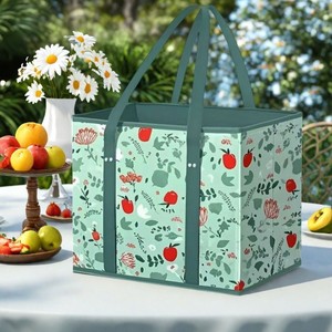 BALEINE Paquete <span class=keywords><strong>de</strong></span> 3 Bolsas <span class=keywords><strong>de</strong></span> Compras Plegables Reutilizables <span class=keywords><strong>de</strong></span> <span class=keywords><strong>PLA</strong></span> con Asas Reforzadas (Island Breeze) 13x10.2x11 Pulgadas - Product Image 4