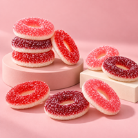 Anneaux de bonbons gélifiés aux baies aigres pour commandes en gros avec enrobage sucré et emballage personnalisé sous marque privée