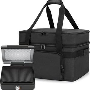 Portable Electric Grill With Storage Bag Dual Layer Non Stick Cooking Surface For Indoor Barbecue Use - Product Image 1