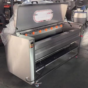 Machine commerciale de lavage et de pelage pour légumes ronds (carottes, pommes de terre, manioc, gingembre) avec brosse de nettoyage - Product Image 2