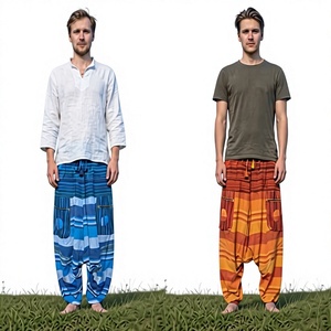 New Fashionable Bohemian Cotton Harem Pants Aladdin Style <b>Trousers</b> for <b>Women</b> Breathable, Eco-Friendly Fabric, Free Size - Product Image 1