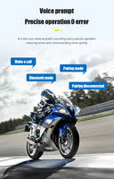 Headphone Nirkabel untuk Helm Sepeda Motor dengan Audio Stereo Peredam Kebisingan Premium, Headset Berkendara untuk Helm Motor
