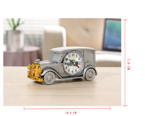 Cổ điển cổ điển xe hình dạng đồng hồ báo thức pin Powered cũ thời cổ điển máy tính để bàn trang trí cổ điển Kệ đồng hồ - Product Image 5