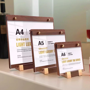 Tùy chỉnh quảng cáo Acrylic <span class=keywords><strong>menu</strong></span> thức ăn nhanh <span class=keywords><strong>Menu</strong></span> hiển thị mỏng khách sạn A3/A4 Gỗ cơ sở nhà hàng Áp phích đứng - Product Image 6