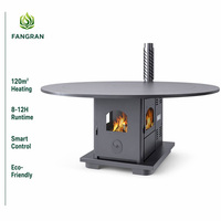 Poêle à granulés de bois Fangran 180Y pour table ronde, 16 kW, cheminée à convection, grand bac de stockage pour restaurant, maison familiale