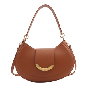 Sac bandoulière diagonale pour femme, grande capacité, sangle réglable, fermeture à bouton, texture raffinée, élégant, en PU - Product Image 2