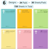 Blocs-notes autocollants chrétiens avec citations bibliques inspirantes pour messages, rappels, cadeaux, agendas, listes, planning, études, bureau, école