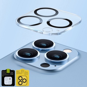 ฟิล์มกระจกนิรภัยกันรอยเลนส์กล้องสีดำเมทัลลิกสำหรับ iPhone 11 12 13 14 15 16 17 Pro Max - Product Image 2