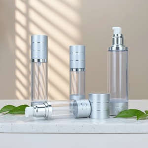 Silver Airless <b>Pump</b> <b>Bottle</b> Refillable 15ml 30ml 50ml 100ml Airless <b>Pump</b> <b>Bottle</b> Aluminum Airless <b>Bottle</b> Plastic for Skin Care - Product Image 1