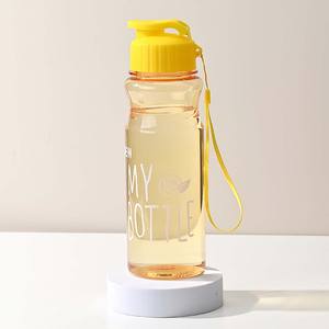 Bouteille d'eau en plastique de 550 ml en gros, gourde de sport portable avec cordon anti-chute, récipient extérieur transparent avec couvercle à clapet en PET - Product Image 3