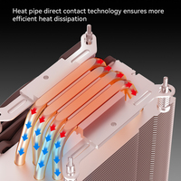 4 Heat Pipes CPU Cooler 120mm ARGB PWM Fluid Bearing Copper & Aluminum Heatsink Silent Air Cooling for Intel for Desktop