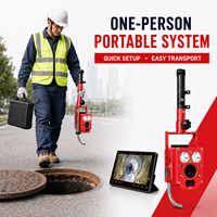 Périscope sans fil portable QV avec caméra PTZ à vision nocturne et télémètre laser pour l'inspection des fosses d'égout souterraines