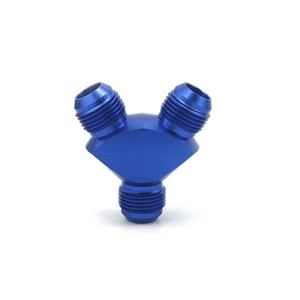 Adaptador en Y de Aluminio AN6 AN8 AN10 Azul Rojo Negro Conector de Tubería de Aceite Automotriz - Product Image 5