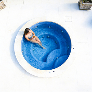 Piscine à débordement intégrée en fibre de verre avec mosaïque de carreaux pour villa, jardin, SPA, piscine hors sol - Product Image 2
