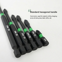Embouts de tournevis magnétiques LXD à couple élevé en acier S2, oxyde noir, pour l'industrie du meuble, 6 pièces/ensemble, 25mm/50mm/75mm, DIY OEM