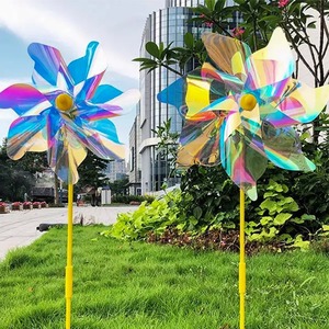 Laser bunte Windmühle Kinder Handheld Spielzeug Landschafts bereich bunte <span class=keywords><strong>Mini</strong></span> Windmühle Festival Park Dekoration Prop große Windmühle - Product Image 6