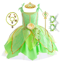 Robe de princesse verte elfe très populaire, costume de Tinkerbell pour Halloween et fêtes d'anniversaire