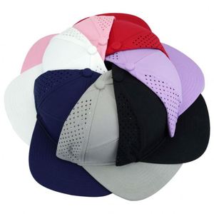 Custom 7-Panel Laser Cut Hole Mesh Golf <b>Cap</b> Rope Perforated Snapback Sports Baseball <b>Cap</b> <b>Flat</b> Brim Street Style Common Unisex - Product Image 5