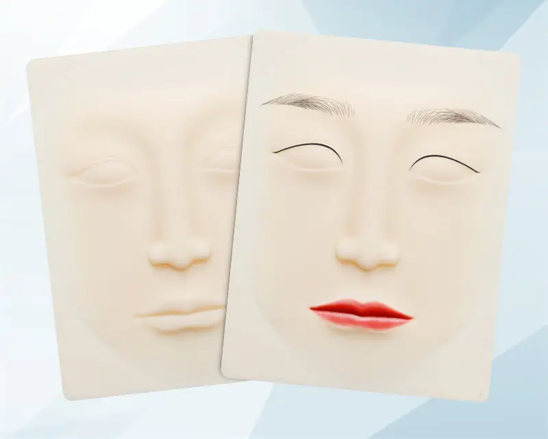 High quality 3D facial exercise skin beginner 3D permanent makeup lips eyebrows facial silicone training skin