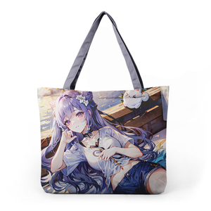 Venta al por mayor grande personalizado Anime <span class=keywords><strong>Genshin</strong></span> impacto impresión bolsa de compras logotipo impreso personalizado diseño propio con cremallera - Product Image 2