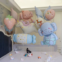 Ballons en hélium mats style princesse, ballons en aluminium mignons à motifs de dessins animés, enveloppes pour jambes de bébé pour le suivi des yeux, accessoires photo