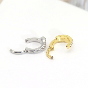 <b>Snake</b> Nose <b>Ring</b> With Zircon Inlay Stainless Steel Gold <b>Silver</b> Color Party Fashion Piercing Jewelry - Product Image 3