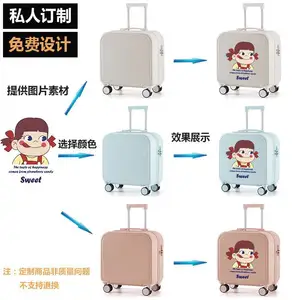 18 Inch Luggage With Cup Holder Boarding Trolley Suitcase Luggage Student Travel Organizer Password Box Lightweight Luggage Set