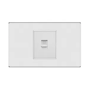 FIKO American Standard Computer Wall sockets 118 Type Silver Frosted aluminum Panel with USB/Telephone/Satelliter/TV