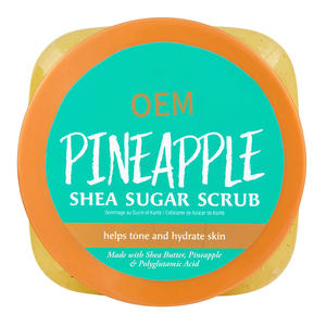 Exfoliante corporal de azúcar de <span class=keywords><strong>piña</strong></span> orgánico de etiqueta privada, blanqueador, manteca de karité, exfoliante corporal, ingredientes veganos, exfoliante corporal - Product Image 4