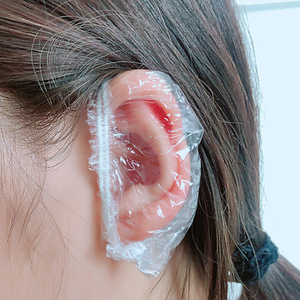 使い捨て防水ストライププラスチック製イヤーマフ100パック多目的ヘアケア & スタイリング製品