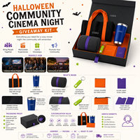 Kit Cadeau Personnalisé pour Événement d'Halloween avec Sac Fourre-tout, Gobelet, Couverture, Porte-clés LED, Pochette à Collations, Portefeuille pour Billets et Boîte Cadeau - Fournisseur