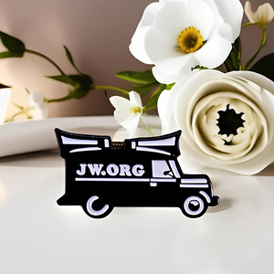 Personalizado <span class=keywords><strong>JW</strong></span> Org Coche forma esmalte pines creativo dibujos animados ropa broche solapa insignia Jesús cristianismo accesorios técnica plateada - Product Image 4