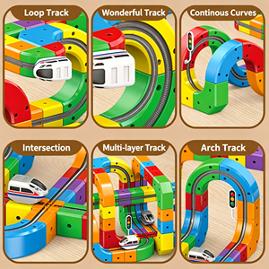 Ensemble de blocs de construction de <span class=keywords><strong>train</strong></span> <span class=keywords><strong>électrique</strong></span> le plus vendu - <span class=keywords><strong>Jouet</strong></span> éducatif en plastique à monter soi-même pour enfants, style <span class=keywords><strong>jouet</strong></span> à encastrer, échelle 1:5 - Product Image 4
