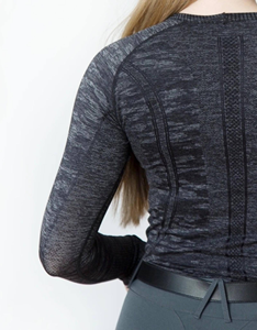 Chemise d'équitation à manches longues sans couture, produit pour chevaux de spectacle, chemises d'équitation pour concours, personnalisable - Product Image 2