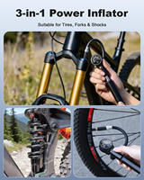 Pompe à vélo manuelle portable en aluminium haute pression 300 psi avec valve Presta, tuyau d'air et manomètre pour vélos de montagne/route