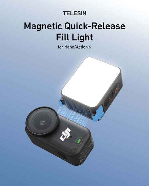 TELESIN Magnetic Quick Release Mini Fill Light Pocket LED Video Light Vlog Shooting Portable On-Camera Supplementary Lighting