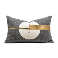 Housse de coussin lombaire moderne de luxe 12x20, taie d'oreiller décorative, housse de coussin de canapé douce, décoration de salon