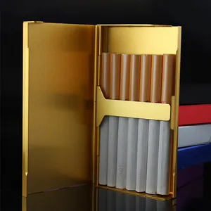 Cigarrillo de metal portátil creativo de moda Cas para 20 cigarrillos Flip caja de cigarrillos de viaje ultrafina