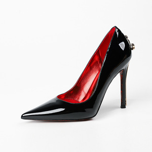 Golden scepter high-heeled shoes 2026 new stilettos with tired footprints and <b>pointed</b> patent leather shoes with red bottom. - Product Image 1