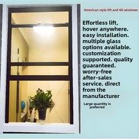 Ventana vertical de PVC con elevación, insonorizada, con barra de rejilla deslizante y cristal hueco, personalizable, para comercio exterior norteamericano