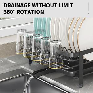 Monostrato di grande capacità espandibile posate stoviglie stendibiancheria da cucina scolapiatti stendino con portabicchieri - Product Image 5