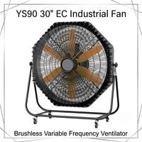 Ventilateur axial industriel robuste de 30 pouces (75 cm) avec tête de pulvérisation détachable, grand volume pour grands entrepôts