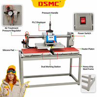 Machine à fabriquer des logos 3D, machine à fabriquer des étiquettes pour vêtements, presse à chaud pneumatique semi-automatique combinée, machine à embosser les t-shirts pour pièces