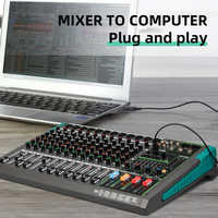 Console de Mixage Audio Numérique Professionnelle 12 Canaux 256 DSP avec Connexion USB en Métal et Plastique pour Usage Scénique