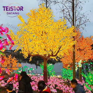 Sculpture lumineuse LED en forme de feuille de Ginkgo avec branches naturelles pour la décoration nocturne des jardins et des places - Product Image 3