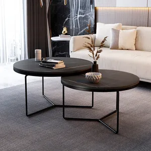 Nordic Wrought Iron Marble Coffee Table Living Room Marble Coffee Table