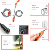 Douche de camping portable 12V pour voiture, idéale pour la randonnée, le voyage, le lavage de voitures, l'arrosage des plantes et le bain des animaux domestiques
